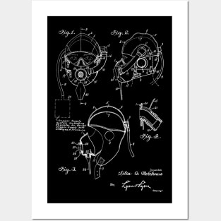 Oxygen Mask Vintage Patent Hand Drawing Posters and Art